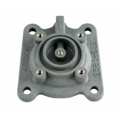 This bonnet assembly is a replacement part for institutional toilet flush valves in the Flood-Trol® series. It includes an Air-Trol Valve Bonnet Assembly and is constructed of stainless steel with a black finish. Overall dimensions are 3 inches wide by 1 inch high.