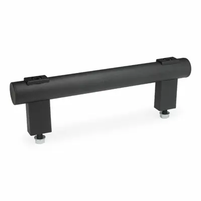 JW WINCO Pull Handle: Threaded Holes, Front-Mount, 24 in Mounting Hole Center to Center - Load-Rated Straight-Leg Tubular Pull Handles
