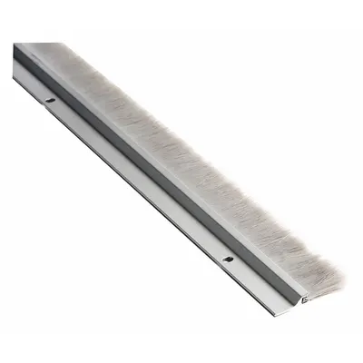 NATIONAL GUARD Door Sweep: Brush Insert, Aluminum, 48 in Lg, 1 7/8 in Wd - Door Sweeps
