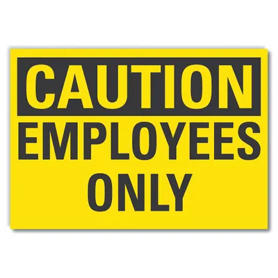 LYLE Employees & Visitors Caution Reflective Label: Reflective Sheeting - Caution: Employees Only Signs