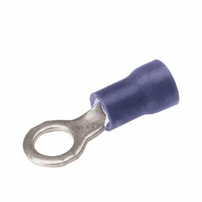 BURNDY Vinyl Ring Terminal For 16 - 14 AWG: Blue, Vinyl Insulation, #10 Stud Size - Insulated Ring Terminals