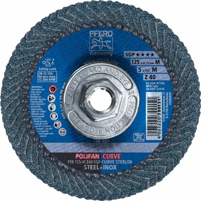 PFERD Z SGP CURVE High-Performance Flap Disc - High-Performance Flap Discs for Carbon & Stainless Steel