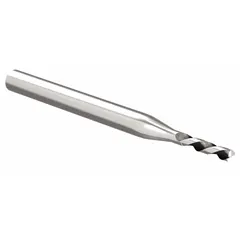 This uncoated carbide end mill features a 16 mm diameter, 32 mm length of cut, 2 flutes, and a 1 mm corner radius. The corner radius strengthens the cutting edge to reduce chipping during high-speed machining of aluminum and non-ferrous materials. Suitable for applications in general fabrication and metalworking.