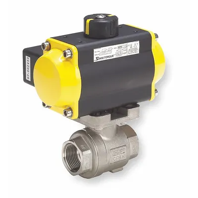SHARPE Pneumatically Actuated Two-Way Ball Valve: 1/4 in, Stainless Steel, FNPT x FNPT - Stainless Steel Pneumatically-Actuated Ball Valves