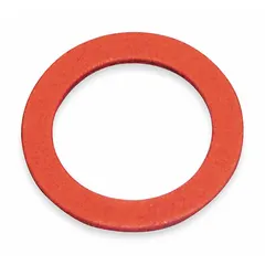 Fiber washer for use as a seal or gasket in wash fountain plumbing assemblies. Prevents leaks between connected parts in commercial and industrial washroom hardware.