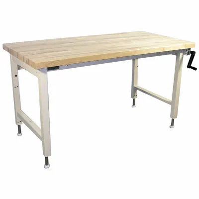 PRO-LINE Ergonomic Work Bench: Adj Ht, Maple, 72 in x 30 in, 750 lb Overall Load Capacity - Open-Base Workstations