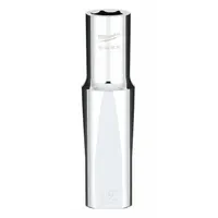 MILWAUKEE Deep Well Socket: Metric, 1/2 in Drive Size, 12 mm Socket Size, 6-Point, Deep, Chrome (MPN 45-34-9136)