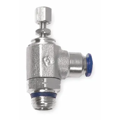 AIGNEP USA Universal Flow Control: Elbow Fitting, Knob, 3/8 in Valve Body Size - Elbow-Style Speed Control Valves