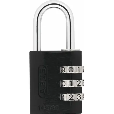 ABUS Combination Padlock: Scrolling Combo, Aluminum, Std Shackle - Standard Shackle Combination Padlocks