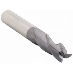 This carbide square end mill features a TiAlN coating for wear resistance and a 3-flute design for efficient chip evacuation. With a 1/4" diameter, 1" length of cut, and 3" overall length, it is suited for general-purpose milling operations including slotting, profiling, and contouring in steel, stainless steel, and cast iron.