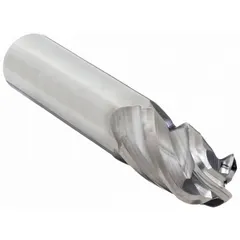 General purpose carbide ball end mill with 3/4" mill diameter, 1-1/2" length of cut, 4" overall length, and 4 flutes. Used for contouring, slotting, and profiling in CNC machining, producing smooth curved surfaces for mold and die work.