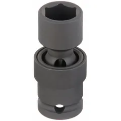 This 1/2" drive SAE flex impact socket features a 13/16 in, 6-point design for secure engagement with hex fasteners. The black phosphate finish provides corrosion resistance. It is not tether capable and is intended for impact use in heavy-duty fastening and loosening tasks.