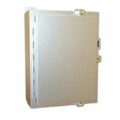 This HAMMOND stainless steel enclosure measures 36 x 30 x 16 inches and is rated NEMA 12/13/3R/4/4X for protection against dust, water, and corrosion. It includes an inner panel and uses clamp closure. No knockouts are provided. Suitable for housing electrical controls and instrumentation in indoor or outdoor industrial environments.