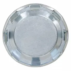 Steel knockout seal for closing unused conduit openings in junction boxes and panel boards. Silver finish, fits 1-1/4 in conduit size. Prevents debris and moisture ingress.