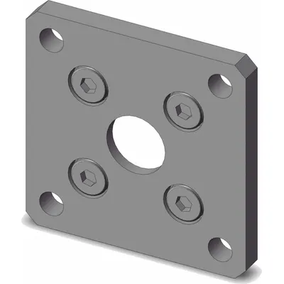 SMC Mounting Bracket: Flange/Foot Mount Type, Fits 40 mm Bore Dia, Stainless Steel - Flange Plates