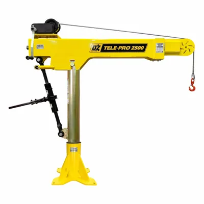 TELE-PRO Davit Crane: Steel, Manual, 2,500 lb Max. Load Capacity, 3.6 ft to 8.1 ft - Steel Davit Cranes