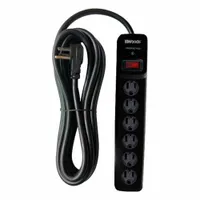 WOODS Surge Protector: 4 Outlets, 4 ft Cord Lg, 1,180 J Rated Energy, 15 A Current, Black, 5-15P (MPN 41515)