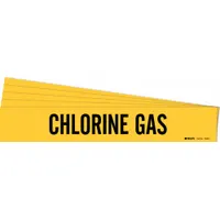 Pipe Marker: Chlorine Gas, Yellow, Black, Fits 2 1/2 to 7 7/8 in Pipe O.D., 1 Pipe Markers, 5 PK (MPN 7049-1-PK)