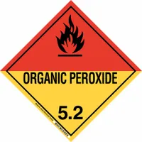 BRADY DOT Container Placard: ORGANIX PEROXIDE/5.2, 10 3/4 in x 10 3/4 in, 10 3/4 in Label Ht (MPN 63429)