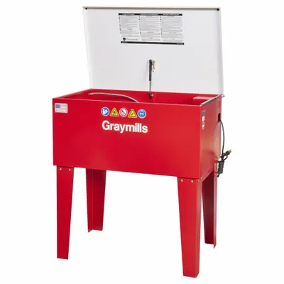 GRAYMILLS Solvent Parts Washer: For Solvent-Based Solution Base Type, Soak, Steel - Base-Mounted Parts Washers