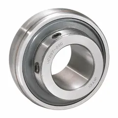 Spherical insert bearing with double-sealed ball element, designed for high-temperature environments. Bore 1 3/16 in, OD 62 mm, outer ring width 0.748 in. Accommodates misalignment and thermal expansion in ovens, kilns, and drying systems.
