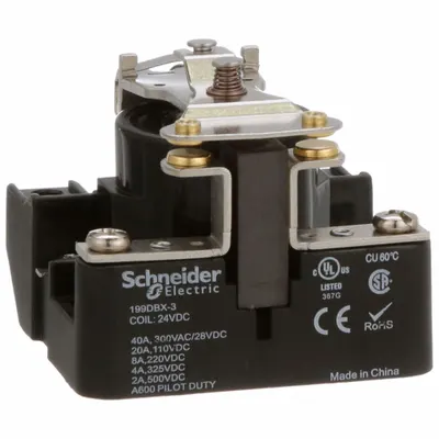 SCHNEIDER Open Power Relay: Surface Mounted, 40 A Current Rating, 24V DC, SPST-NO - Surface-Mounted Relays