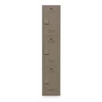 BRADLEY Wardrobe Locker: 15 in x 18 in x 72 in, Louvered, 3 Tiers, 1 Units Wide, Padlock Hasp, Gray (MPN LK1518723HV-247)