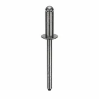This domed-head blind rivet has a 0.188-inch diameter and 1.873-inch overall length with a 9/16-inch body length. It is designed for general-purpose fastening in applications where only one-sided access is available, such as sheet metal fabrication, HVAC ductwork, and equipment assembly. Supplied in a 250-piece pack