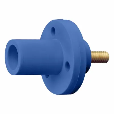 LEVITON Single Pole Receptacle: Blue, Straight Taper Nose Mating, Threaded Stud Termination - Receptacles with Threaded Stud Terminations