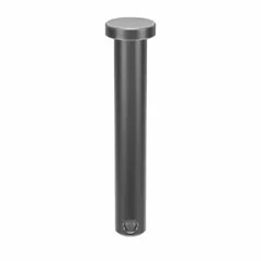Steel clevis pin with plain finish, 1/4 in pin diameter and 1 5/8 in shank length. Used to connect a clevis to a rod or other component, forming a pivot joint in machinery. Supplied in a 25-pack. Inch-sized.