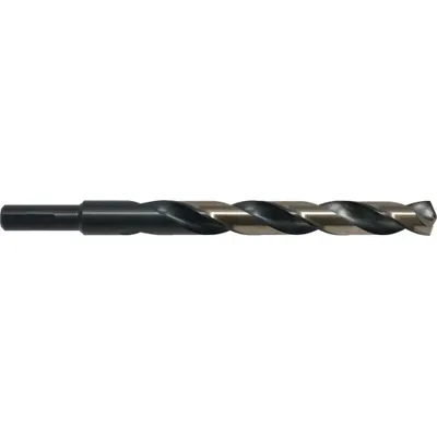CLE-LINE Reduced Shank Drill Bit: 25/64", 135° Split Point, Black & Gold HSS - Reduced-Shank High-Speed Steel Jobber-Length Drill Bits