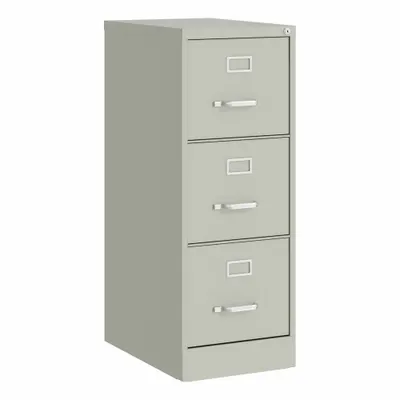 HIRSH Vertical File Cabinet: Light Gray, 3 Drawers, 40 1/4 in Overall Ht, 22 in Overall Dp - Vertical File Cabinets