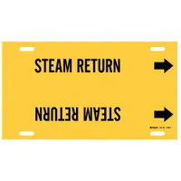 Pipe Marker: Steam Return, Yellow, Black, Fits 6 to 7 7/8 in Pipe O.D., 1 Pipe Markers, With Arrows (MPN 4130-F)