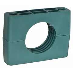 Replacement insert for Beta Clamps, featuring a steel clamp with a ribbed bore and polypropylene cushion. Designed for single-line installations to secure and cushion hydraulic or pneumatic lines in industrial piping systems.