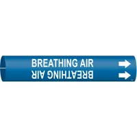 Pipe Marker: Breathing Air, Blue, White, Fits 2 1/2 to 3 7/8 in Pipe O.D., 1 Pipe Markers (MPN 4302-C)