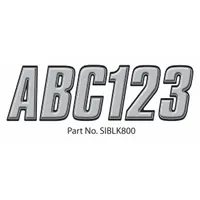 Letter and Number Label Set: Gen Identification/USCG, 3 in Character Ht, Proprietary, Black/Silver (MPN GSIBLK800)