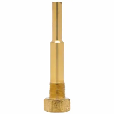 WGTC Threaded Thermowell: Brass, For 1/4 in Stem Lg, 1 1/2 in Insertion Lg - Stepped-Shank Threaded Thermowells
