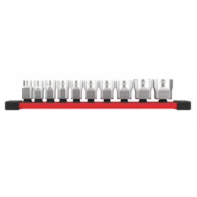 MILWAUKEE Standard Socket Set: 3/8 in Drive, 10 Piece, 6-Point, SAE - SAE & Metric Socket Sets