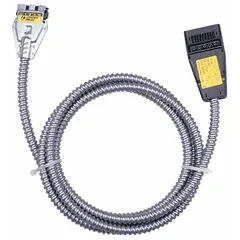 Modular wiring accessory for open ceiling lighting systems. Includes power feed wires. Dimensions: 2 1/4 in height, 7/16 in width, 31 ft length. Used to connect power to lighting fixtures in commercial or industrial spaces with open ceilings.
