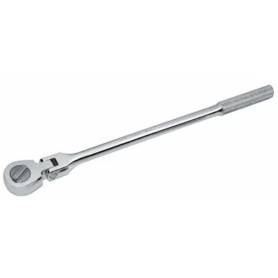 SK PROFESSIONAL TOOLS Hand Ratchet: Round, Reversible, 17 1/2 in Overall Lg, Chrome - Flex-Head Ratchets