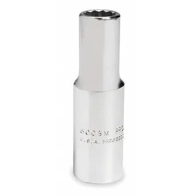 PROTO Socket: SAE, 1/4 in Drive Size, 7/16 in Socket Size, 12-Point, Deep, Chrome - 1/4" Drive Hand Sockets