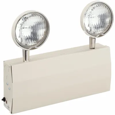 LITHONIA LIGHTING Emergency Light: Halogen, Indoor, 12 W Lamp Watt, 120/277V AC, 32 W Emergency Watt - Steel Emergency Lights