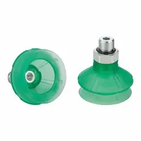 SCHMALZ Vacuum Pad Assembly: 1.5 Folds, G1/8 in, 36.7 mm Pad Dia, Elastodur ED, Green, 29 mm Pad Ht (MPN 10.01.06.03496)
