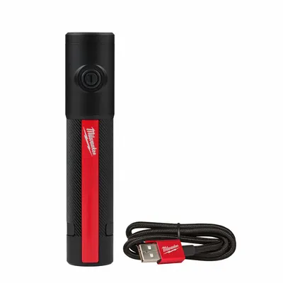MILWAUKEE Rechargeable Flashlight: Rechargeable, 500 lm, 3.5 hr Run Time at Max. Brightness - Rechargeable Flashlights
