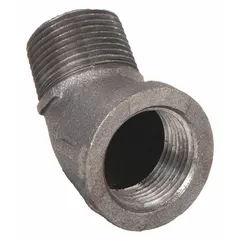 This ANVIL medium-pressure threaded pipe fitting is a 45° elbow with 1-inch female NPT connections on both ends. Rated Class 150, it has a maximum operating pressure of 300 psi at 150°F. Used to change flow direction in piping systems for water, oil, or gas.