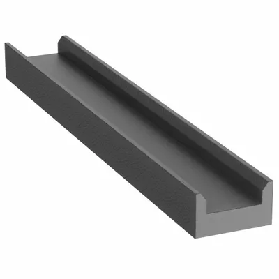 MJ MAY Chain Guide: For Chain # 60 / 2060, Double Pitch/Single Pitch, Black UHMWPE - Style A Channel-Style Chain Guide