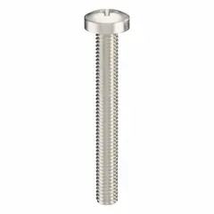 Pan head machine screw with M6x1.00 thread, 50 mm length, made from 316 stainless steel with a plain finish. Features a Phillips drive size #3. Supplied as a 5-pack. Suitable for general fastening applications requiring corrosion resistance.