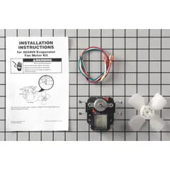 OEM replacement evaporator fan motor for refrigerators and freezers. Circulates air across the evaporator coil to maintain efficient cooling and reduce frost buildup. Cold Spot Long Hub design.