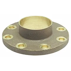 This bronze tube flange features a cup x flange configuration for connecting 6-inch CTS copper tube to 6-inch pipe. Designed for drain and vent applications in plumbing systems. Manufactured by NIBCO, part number B495806.