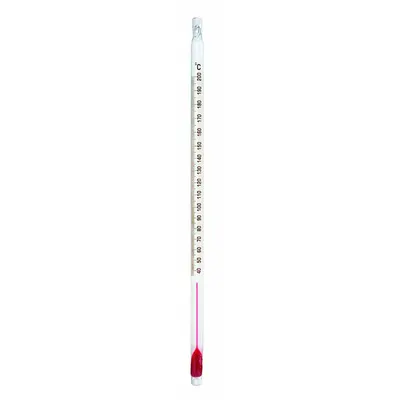 THERMCO Liquid In Glass Thermometer, Safety Coated: 35°C to 180°C, Full Immersion - Full-Immersion Liquid-in-Glass Lab Thermometers
